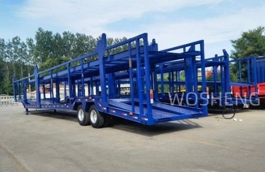 Прицеп для грузовых автомобилей Wosheng 2 оси Автотранспортный прицеп Двухэтажный автотранспортный полуприцеп