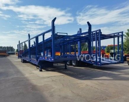 Прицеп для грузовых автомобилей Wosheng 2 оси Автотранспортный прицеп Двухэтажный автотранспортный полуприцеп
