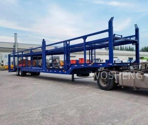 Прицеп для грузовых автомобилей Wosheng 2 оси Автотранспортный прицеп Двухэтажный автотранспортный полуприцеп