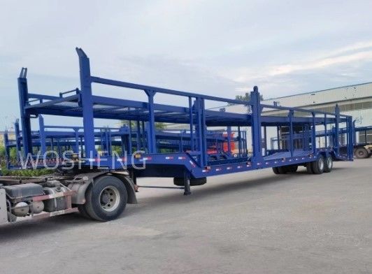 Прицеп для грузовых автомобилей Wosheng 2 оси Автотранспортный прицеп Двухэтажный автотранспортный полуприцеп