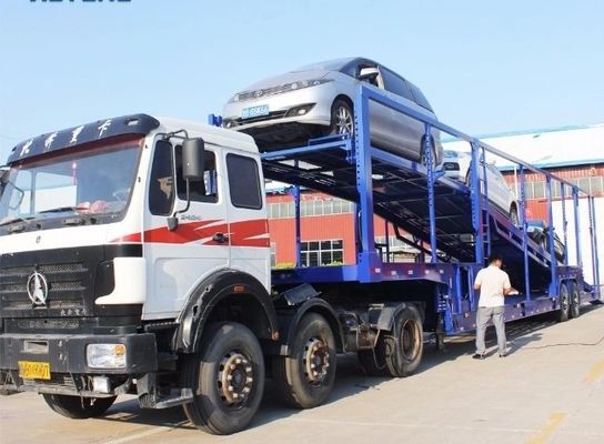 Wosheng 2 оси автотранспортный трейлер двойной палубы автотранспортный полуприцеп для прочного
