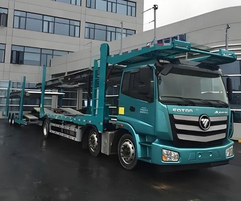 9.8 T Легкий 2-осевой двухместный автотранспортный грузовик полуприцеп для перевозки автомобилей