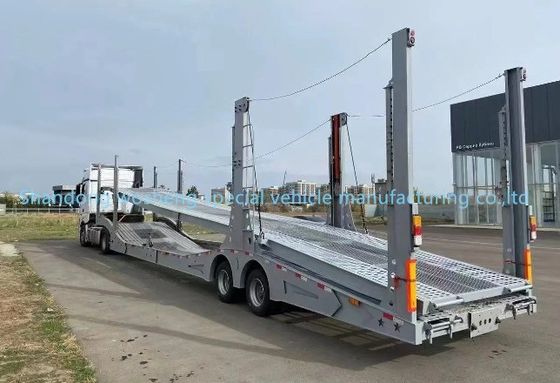 Высоко 2 оси 10 тонн SAF гидравлические авто прицепы прицепы стальные полугрузовые грузовики для автомобилей